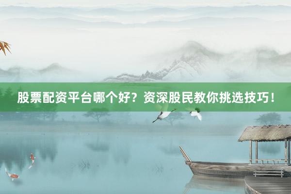 股票配资平台哪个好？资深股民教你挑选技巧！