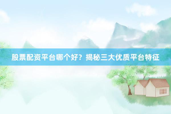 股票配资平台哪个好？揭秘三大优质平台特征