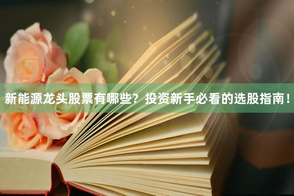 新能源龙头股票有哪些？投资新手必看的选股指南！
