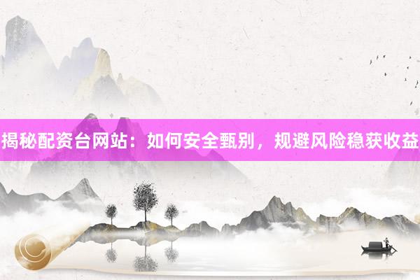揭秘配资台网站：如何安全甄别，规避风险稳获收益