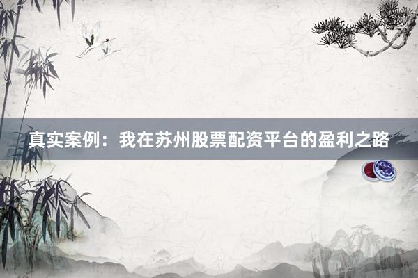 真实案例：我在苏州股票配资平台的盈利之路