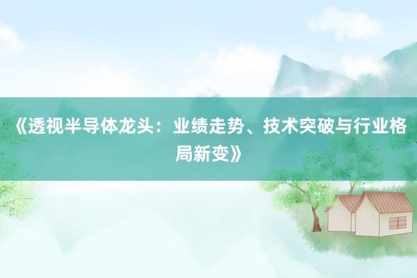 《透视半导体龙头：业绩走势、技术突破与行业格局新变》