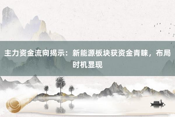 主力资金流向揭示：新能源板块获资金青睐，布局时机显现
