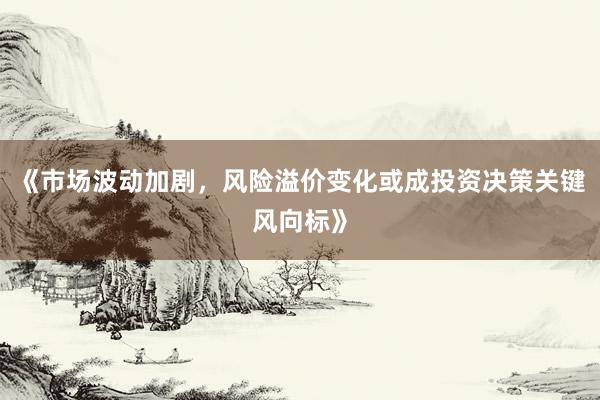 《市场波动加剧，风险溢价变化或成投资决策关键风向标》